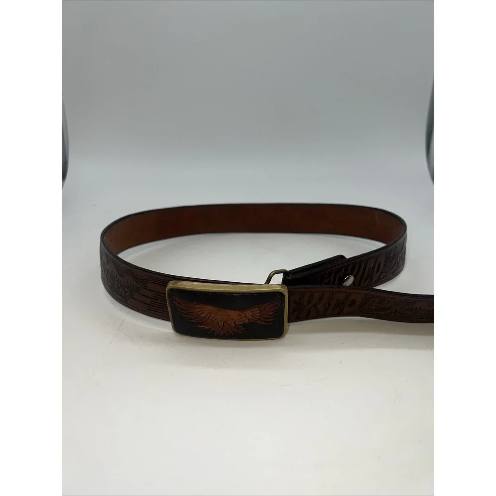 Shambu‎ Mexico Eagle Leather Belt And Brass Buckle 35